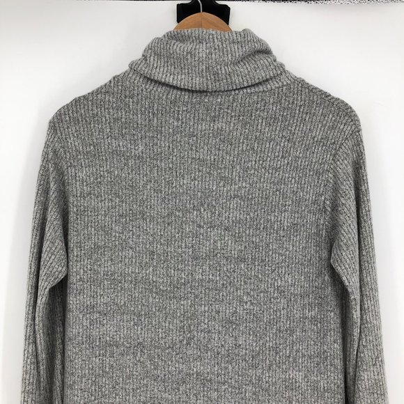 Anistar Grey Ribbed Knit Turtleneck long sleeve Mini Dress XS  NWT - Picture 7 of 14